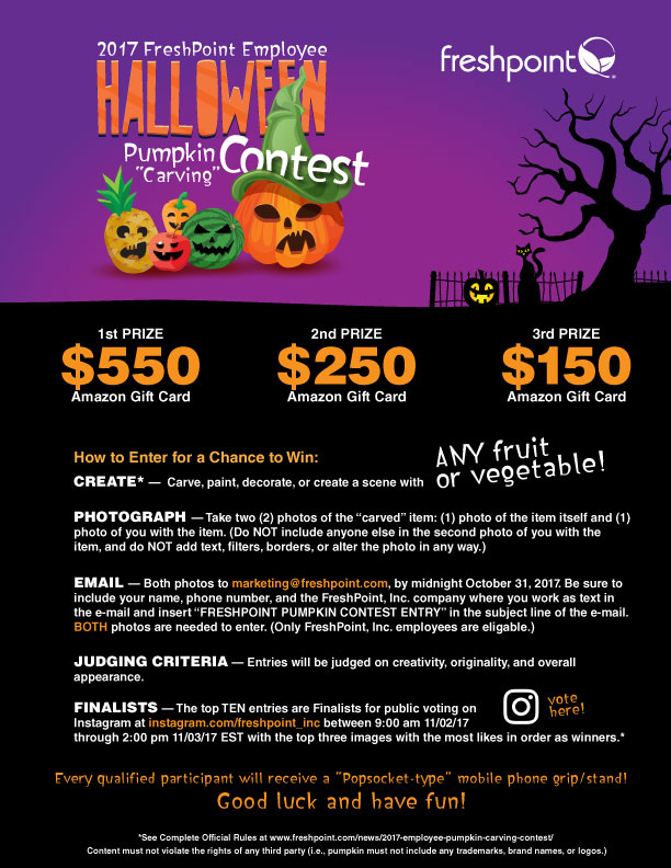 freshpoint employee pumpkin carving contest 2017 flyer
