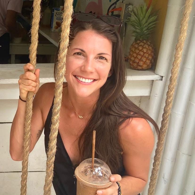 Shauna pictured enjoying a cold drink.