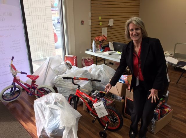 Part of FreshPoint Dallas' holiday donations with Janet Green for the The Family Place.