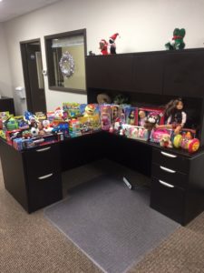 Part of FreshPoint Dallas' toy donation to The Family Place.